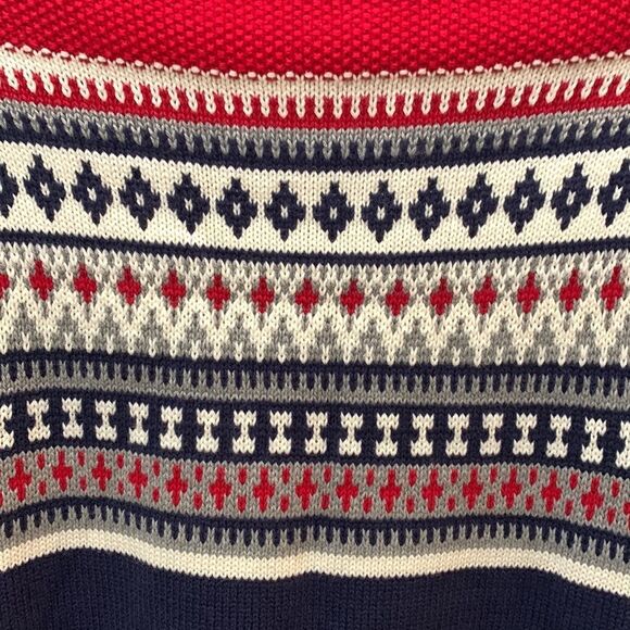 Izod XXL Zipper Front Red Blue White Gray Long Sleeve Winter Christmas Sweater - Picture 6 of 8